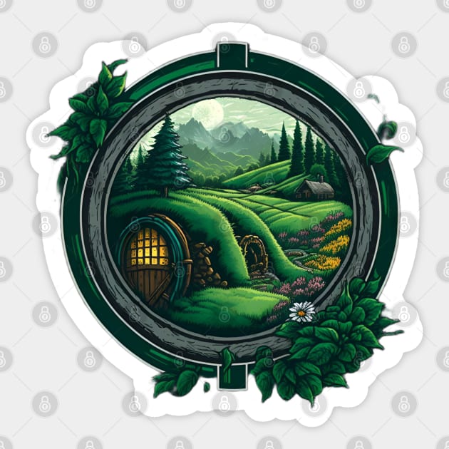 Round Doors and Green Pastures - Fantasy Sticker by Fenay-Designs